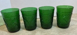 Anchor Hocking Sandwich Emerald Green 5 oz Juice Glass Replacement Set Of 4 - Picture 1 of 7