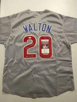 Jerome Walton Signed Cubs Custom Jersey Inscribed " 1989 NL ROY " JSA Certified  - Image 1 of 3