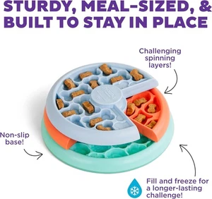 Outward Hound Lickin’ Layers Small 3-in-1 Dog Puzzle Feeder, Lick Mat Slow Bowl - Picture 1 of 10