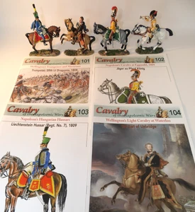4 Del Prado Cavalry Napoleonic Wars Pewter Figures Nos 101 102 103 & 104 + Books - Picture 1 of 10