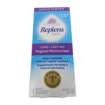 REPLENS long-lasting 1.23oz Vaginal MOISTURIZER 14 uses Estrogen Free 02/2026 - Image 1 of 3