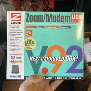 Zoom Modem USB Mini 56K V.92 V.90 Faxmodem Model 3090 Plug And Play Compact New - Picture 1 of 2