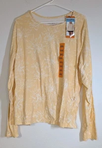 Brand New Women's Hang Ten Long Sleeve Sun Protection T-Shirt with Pocket Yellow - Picture 1 of 11