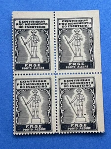 BRAZIL PORTO ALEGRA MNH BLOCK 4 CINDERELLA LABELS SCOUTS ! MONUMENTO ESCOTEIRO ! - Picture 1 of 1