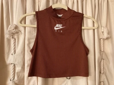 Camiseta corta Nike Air para mujer ropa deportiva acanalada Canyon Rust CZ9341 691 talla XS $50 Foto 1 de 3
