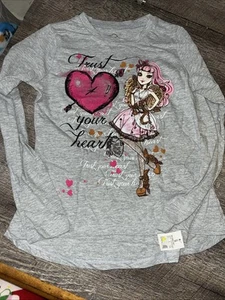 Disney ever after high size medium 7 8 princess shirt Pink Grey NWT - Picture 1 of 3