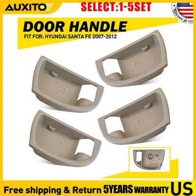 Cubierta de moldura de manija de puerta interior beige L&R 4-20X para Hyundai Santa Fe 2007-2012 Foto 1 de 4