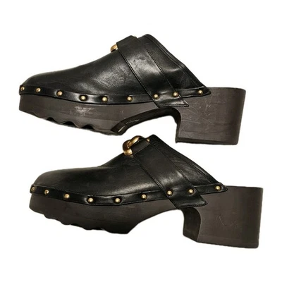 AEROSOLES Crosby Black Mule Clogs with Gold Accents Size 12  - Image 1 of 4