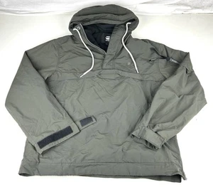 G-Star Raw Fleece Lined Pullover Hooded Anorak Jacket Green Sz Medium - Picture 1 of 8