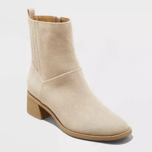 Stivaletti Ashley filo universale taglia 6 - tacco basso blocco/zip laterale/tortora NUOVI - Foto 1 di 6