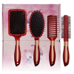 4 Pcs Hair Brush Set, Includes Anti-Static Massage Oval Comb, Detangling Brus... - Picture 1 of 8
