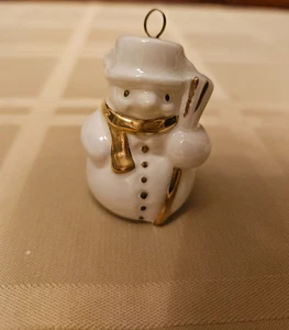 Vintage Weiß & Gold "Schneemann" Porzellan Weihnachtsschmuck Goebel W. Germany - Bild 1 von 5