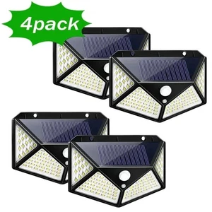 100 LED Solar Motion Wall Light Outdoor Waterproof PIR Sensor Security Lamp Gift - Picture 1 of 27