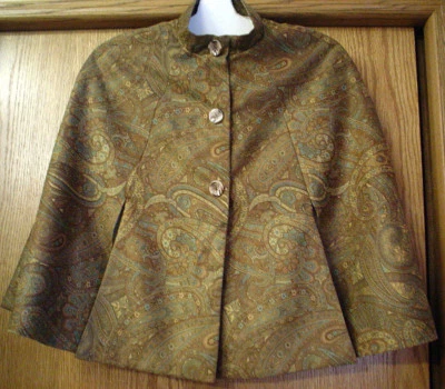 Mujer Talla M - CAPA PERSONALIZADA DE GAMUZA SINTÉTICA CACHEMIRA MARRÓN - ÚNICA EN SU CLASE Foto 1 de 3