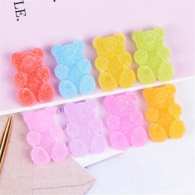 40-pack Plastic Bear Jelly Drops Embellishments Craft Making Charms Bulk 12x17mm - Image 1 of 4