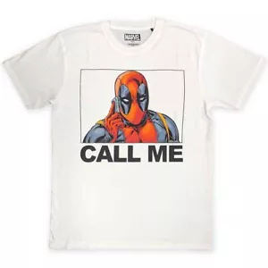Camiseta Deadpool Marvel Comics Call Me Nueva Blanca Oficial - Imagen 1 de 4