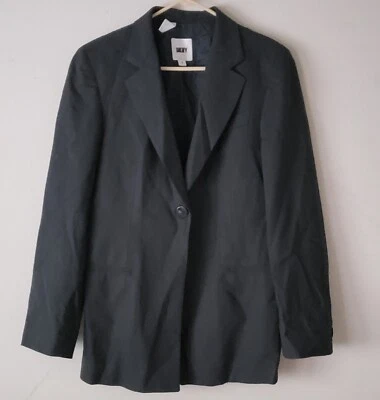 DKNY Women’s Wool Blend Pin Stripped Blazer Made In Italy Size 8 Foto 1 de 4