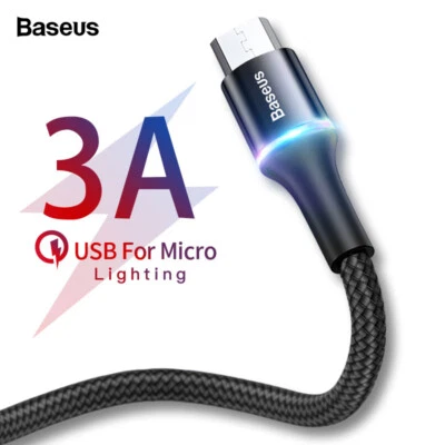 Baseus Halo Micro USB Braided Cable 3A Charging Data. 0.25m 0.5m 1m 2m 3m - Image 1 of 4