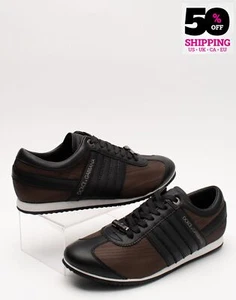 RRP €540 DOLCE & GABBANA Sneakers US6 UK5 EU39 Contrast Leather Stitched Logo - Picture 1 of 8