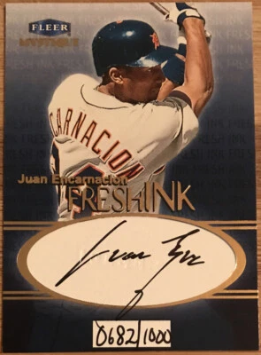1999 Fleer Mystique Fresh Ink Juan Encarnacion #13 Detroit Tigers #’d 0682/1000 - Image 1 of 2