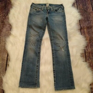 Pantalones de mezclilla rectos lavados ligeros para mujer 27 - Imagen 1 de 4