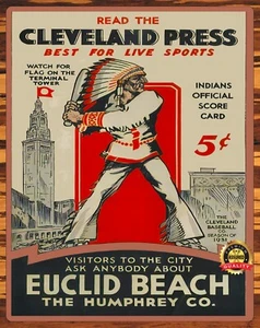 Cleveland Indians - 1931 Cleveland Press - Letrero de metal 11 x 14 - Imagen 1 de 4