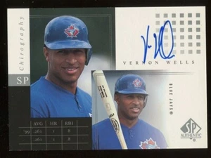 2000 SP Authentic Chirography #VW Vernon Wells Auto - Toronto Blue Jays - Picture 1 of 2