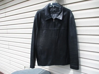 Chaqueta de cuero negra muy suave para hombre talla XL, hecha por Pronto -Uomo Foto 1 de 2