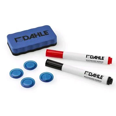 Dahle 95140 Whiteboard Starterset 4x Magnete, Tafelwischer 2 x Whiteboard Marker