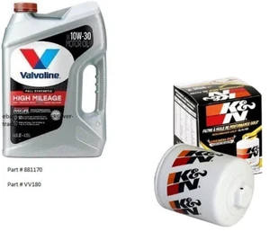 Valvoline 10W30 Full Synthetic High Mileage Motor Oil - 5 Qt's w/K&N Oil Filter - Picture 1 of 1