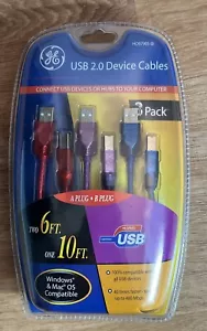 GE USB 2.0 Device Cables (3 Pack) – #HO97905 – New/Sealed NOS - Picture 1 of 7
