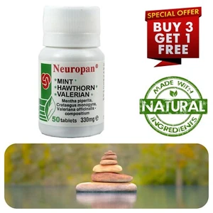 Neuropan Mint Hawthorn Valerian Tablets Natural Sleep Aid Anti Stress Anxiety - Picture 1 of 16