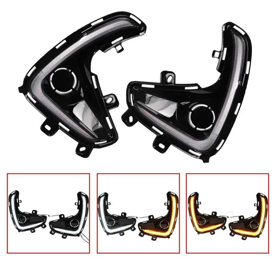 2 PIEZAS LED Luz de circulación diurna DRL Lámpara de señal de giro para Toyota Yaris 2020 2021 Foto 1 de 4