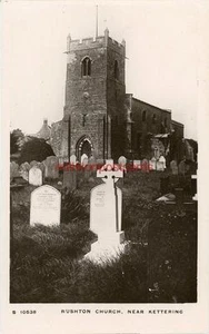 ECHTE FOTOGRAFISCHE POSTKARTE VON RUSHTON CHURCH, (BEI KETTERING), NORTHAMPTONSHIRE - Bild 1 von 2