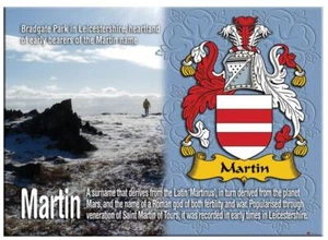 Imán metálico de recuerdo de apellido familiar Martin English - Imagen 1 de 2
