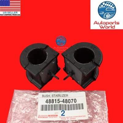 JUEGO DE 2 CASQUILLOS BARRA ESTABILIZADORA DELANTERA ORIGINAL TOYOTA HIGHLANDER SIENNA RX350 RX450h Foto 1 de 2