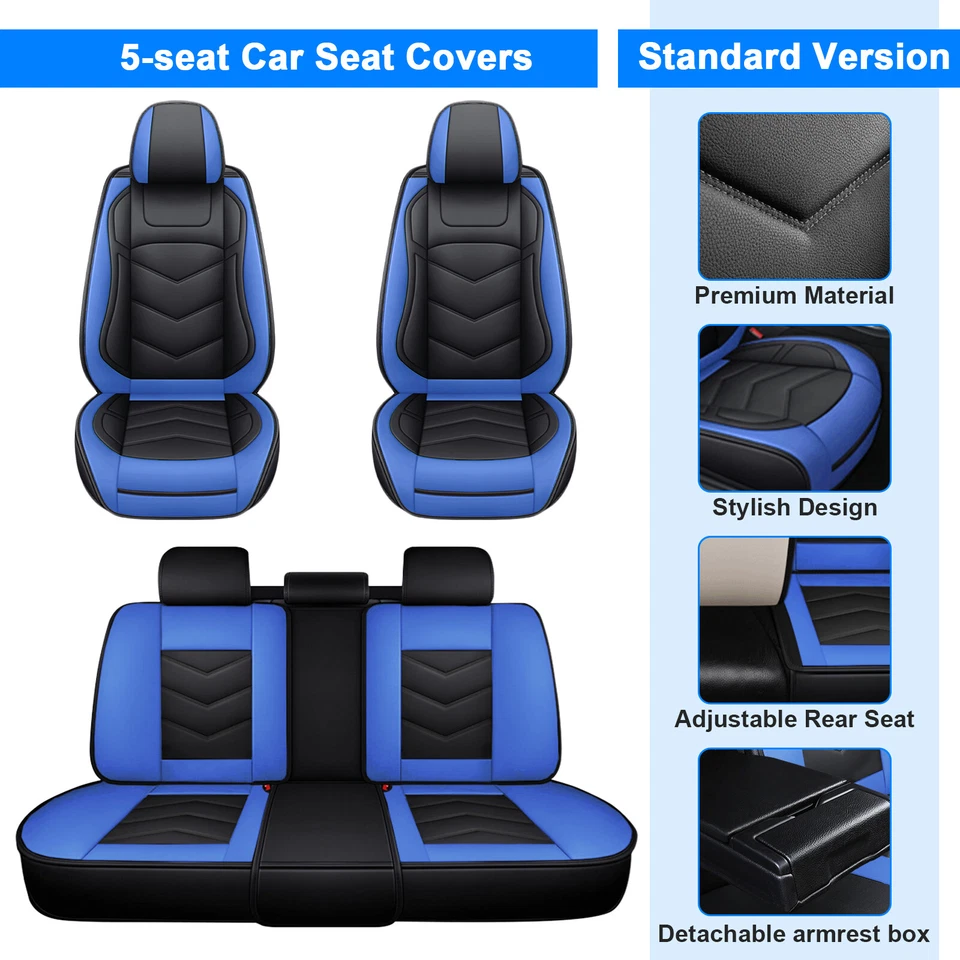 Fit for Mazda CX-3 Car Seat Covers Full Set Front&Rear Seat Protector Pu Leather - Image 1 of 4