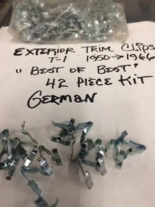 VW Beetle T1 Early Wide Exterior Trim Kit Clips 1950-1966 German 42 Piece Kit - Picture 1 of 1