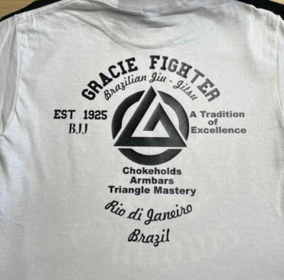 2 Sided Brazilian Jiu-Jitsu Gracie T shirt UFC MMA Pride Fighting Fight black - Image 1 of 2