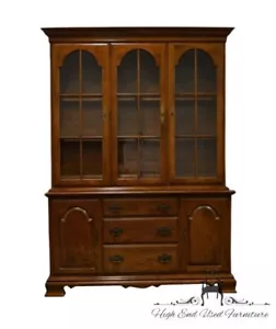 ETHAN ALLEN Heirloom Nutmeg Maple Colonial Early American 56" Buffet w. China... - Picture 1 of 10