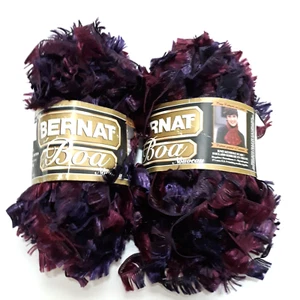 Bernat Boa Yarn 81305 PARROT Purple 3.5 oz 71 yds 100% Polyester Lot of 2 - Picture 1 of 4