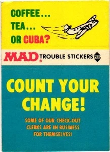 1983 Fleer Mad Trouble Sticker - Count Your Change! - Picture 1 of 2