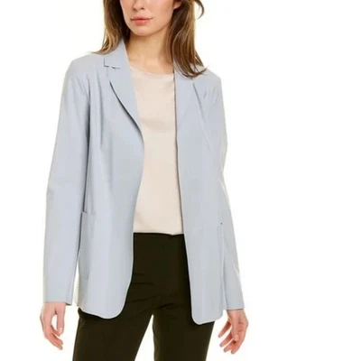 Blazer Max Mara Leisure Travel Vargas Talla Grande? Frente abierto elástico gris Foto 1 de 4
