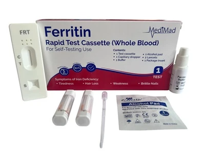 MEDIMAD Iron Deficiency Test Kit Ferritin Self Testing Blood Anaemia Test