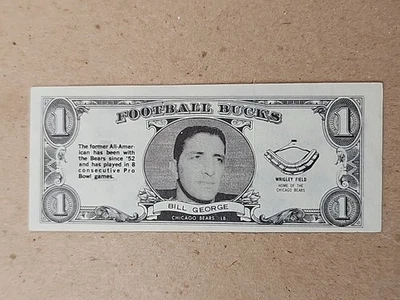 1962 Topps Bucks Football #32 Bill George EX/MT - Image 1 of 4