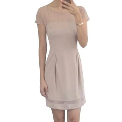 Vestido Vaina Philosophy Di Alberta Ferretti Malla Transparente Yugo Plisado Talla 4 Foto 1 de 4