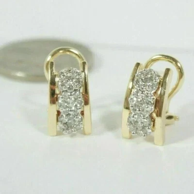 2Ct Lab Created Diamond Hoop Women's Women's Earrings 14K Yellow Gold Plated - Image 1 of 3