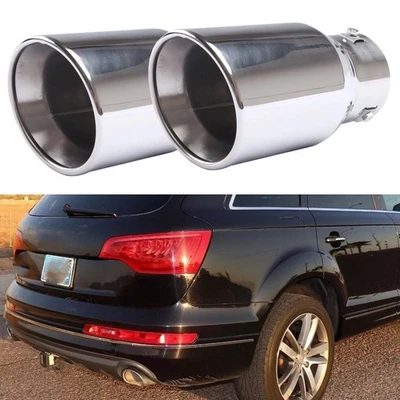 2X Car Exhaust Pipe Tip Rear Tail Throat Muffler For Audi Q7 TDI Premium Plus Foto 1 de 4