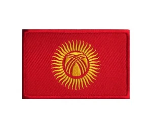 Kyrgyz Flag Patch Embroidered Sew On Decal Kyrgyzstan KG Free Shipping! - Picture 1 of 1
