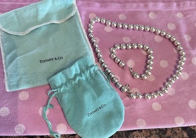 Tiffany Sterling Silver Ball Beads Necklace 18” And Bracelet 7.5” - Image 1 of 4